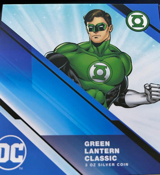 2023 $10 DC CLASSIC "GREEN LANTERN"  3 oz SILVER COIN - ONLY 1000 MINTED