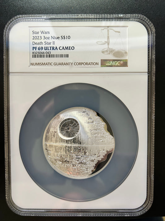 2023 $10 Niue 3 oz Silver Proof Star Wars Death Star II NGC PF 69 ULTRA CAMEO